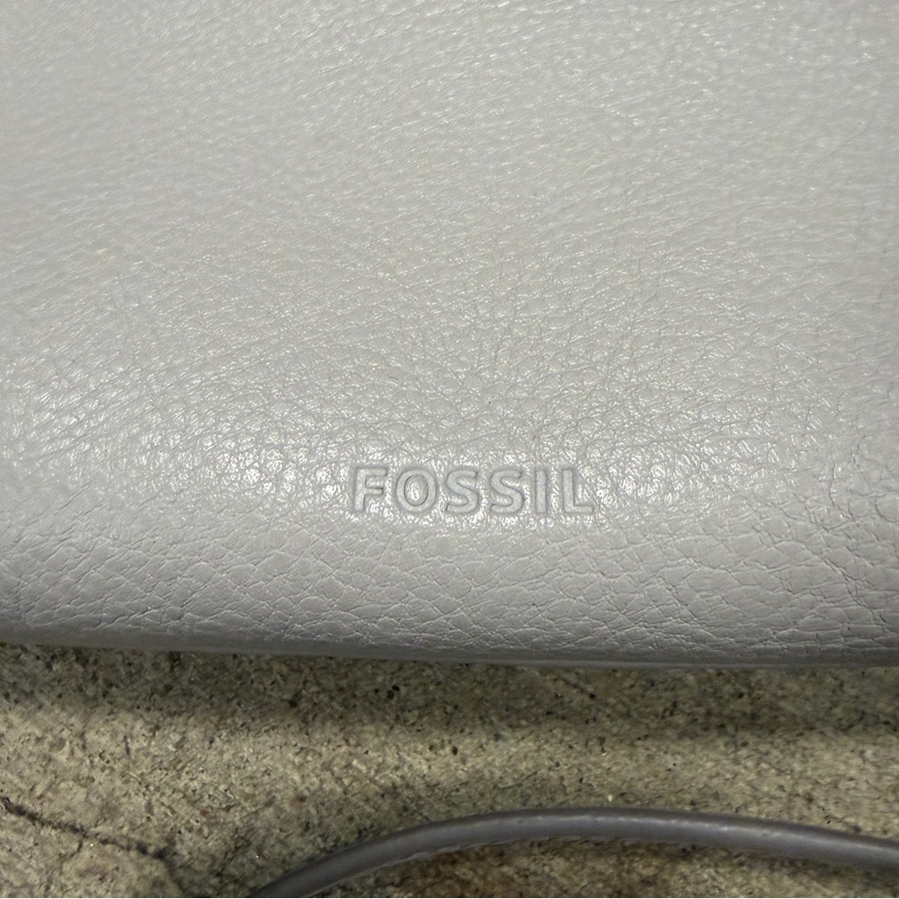Fossil Devon Crossbody Gray Leather Purse - Picture 6 of 6